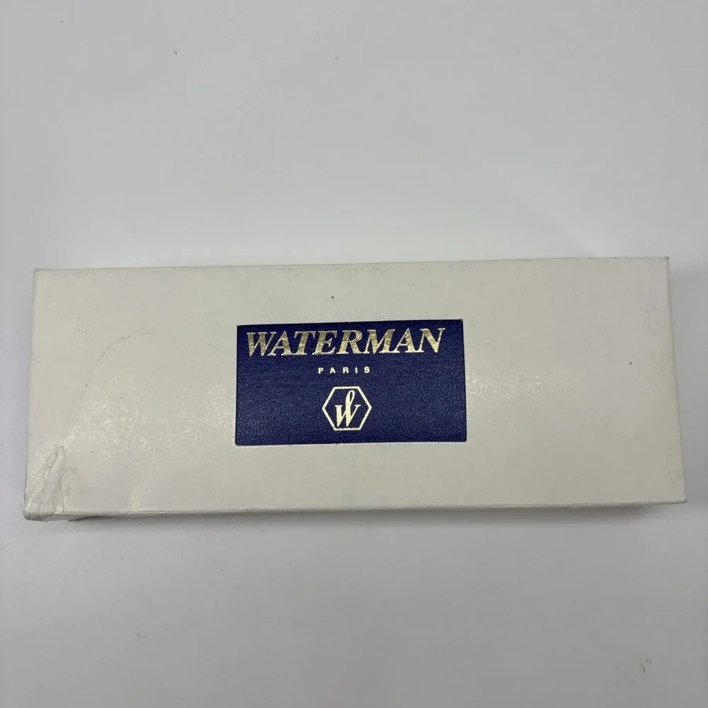Waterman Phileas Ballpoint Pen Marble Green Gold Trim Blue Ink Vintage 90s